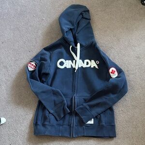 Canada Navy Blue Hoodie with Embroidered Patches
